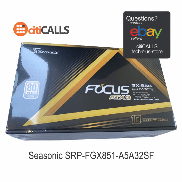 Seasonic SRP-FGX851-A5A32SF FOCUS V4 850W GX850 80+ Gold ATX Fully Modular Power
