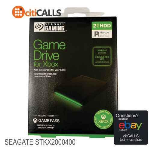 Seagate STKX2000400 External Hard Drive Game Drive for Xbox 2TB USB 3.0 Retail