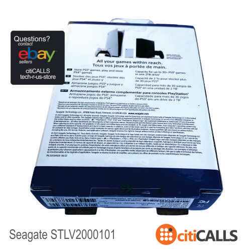 Seagate STLV2000101 External Hard Drive2TB Game Drive for PS5 USB 3 White Retail