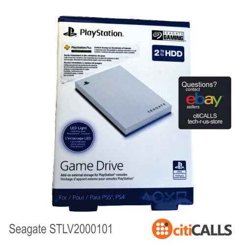 Seagate STLV2000101 External Hard Drive2TB Game Drive for PS5 USB 3 White Retail