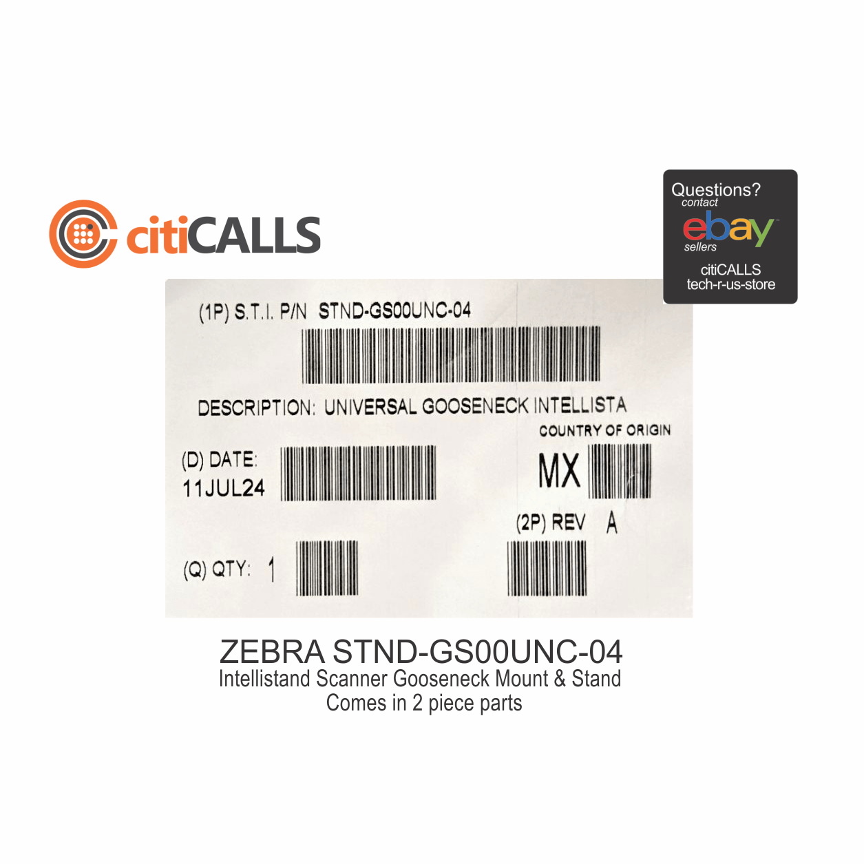 Zebra STND-GS00UNC-04 Intellistand Handheld Scanner Holder - Black