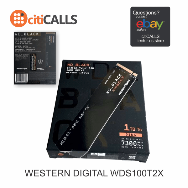 Western Digital WDS100T2X0E SSD BLACK SN850X 1TB M.2 2280 NVMe PCIe4 Retail