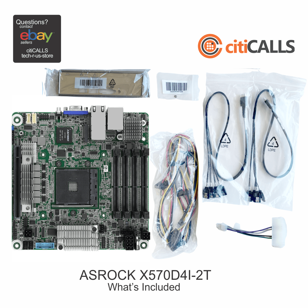 ASRock X570D4I-2T Motherboard AMD Ryzen3 X570 Max.64GB DDR4 PCIE mini-ITX Retail