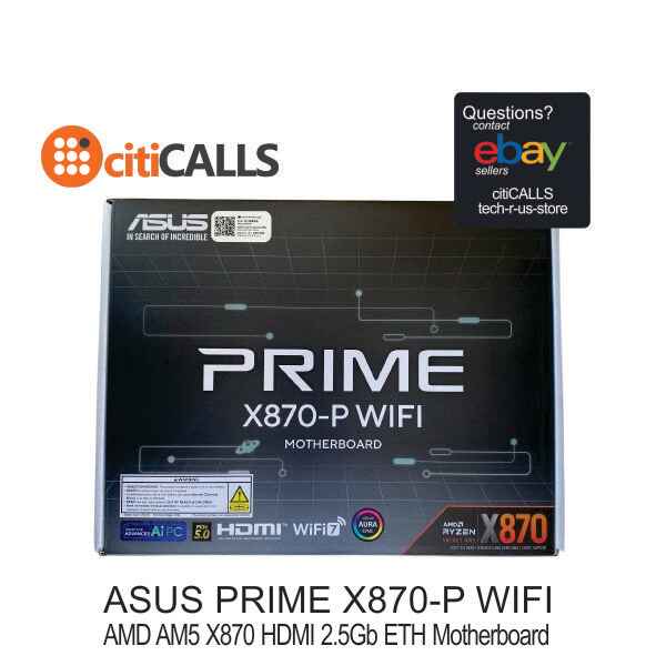 Asus PRIME X870-P WIFI AMD Ryzen AM5 DDR5 HDI- USB4 M.2 SATA 2.5Gb-ETH BT ATX
