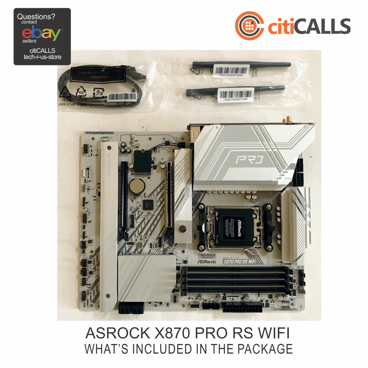 ASRock X870 Pro RS WiFi Motherboard - X870 AM5 256GB DDR5 ATX Retail