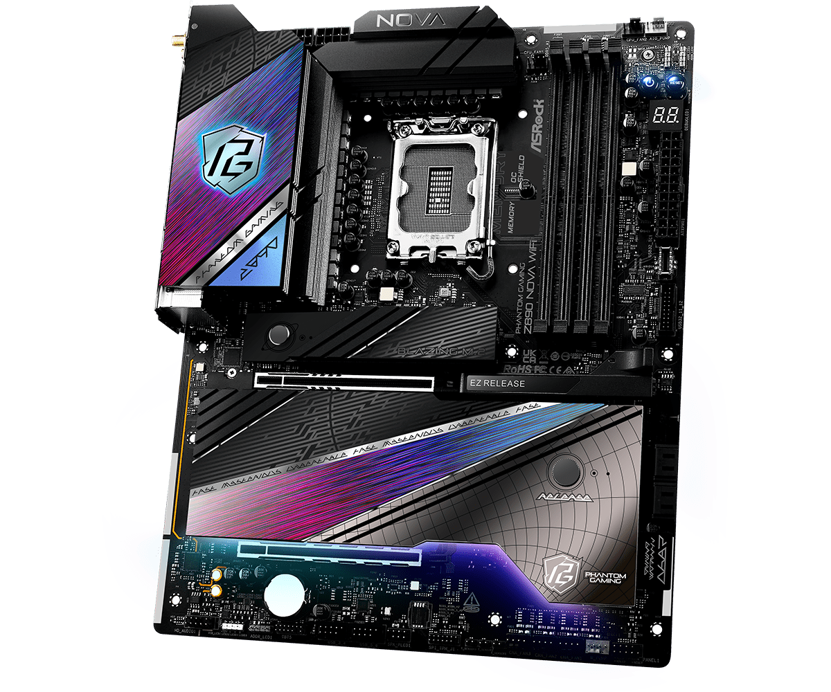 ASRock Z890 NOVA WIFI MB Intel Core LGA1851 DDR5 5G/2.5G LAN HDMI RAID M.2 ATX