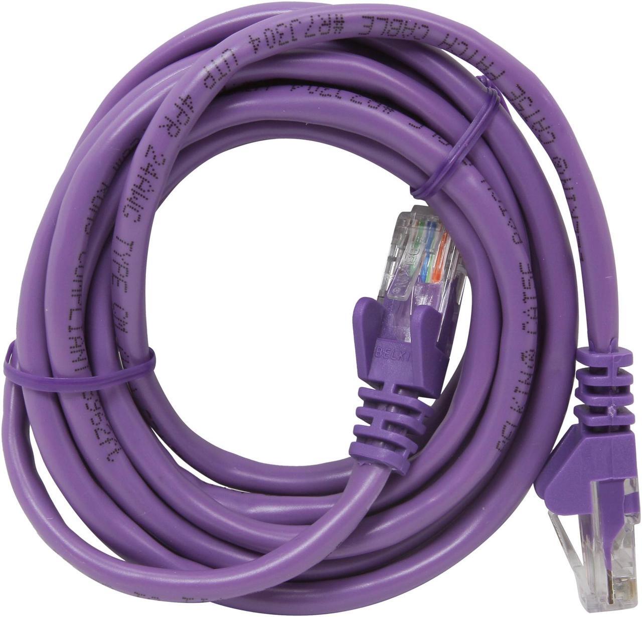 Belkin A3L791-07-PUR-S Cat5e Patch Cable - RJ-45 Male Network - 7ft - Purple