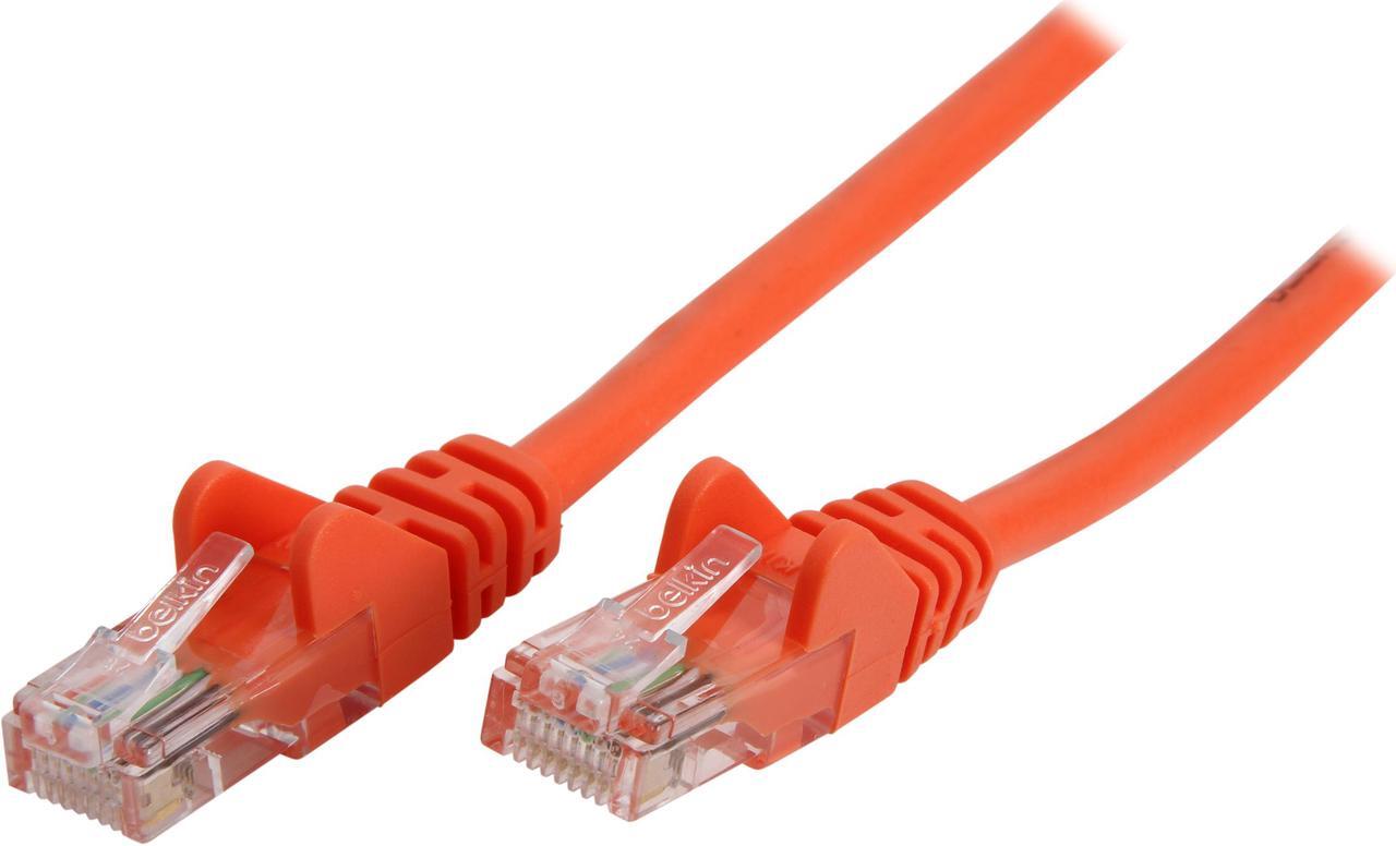 Belkin A3L791-25-ORG-S Cat5e Patch Cable - RJ-45 Male Network - 25ft - Orange