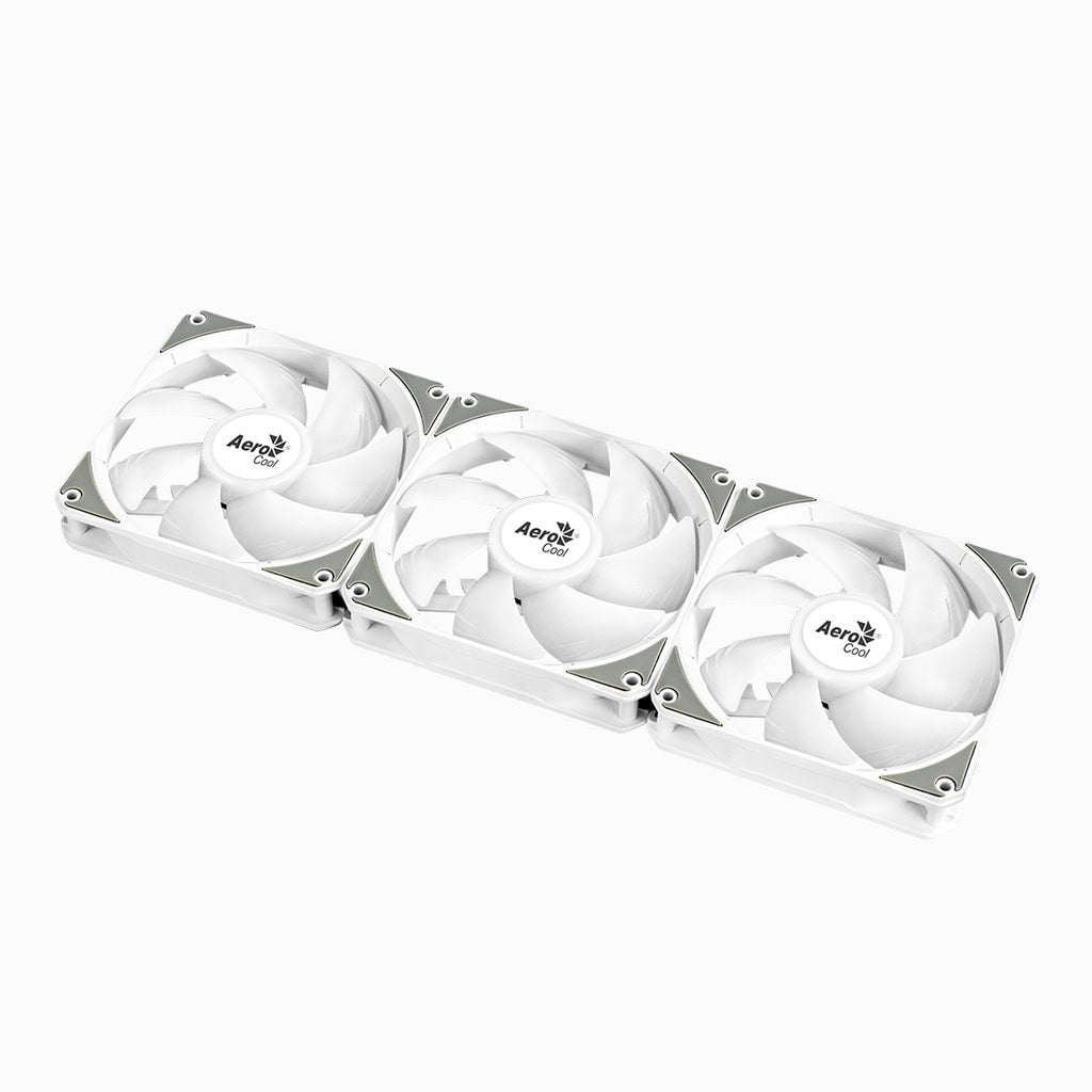 Aerocool ACF3-LK11227.21 Link 3-Pack 120mm ARGB Computer Cooling Fan - White