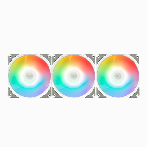 Aerocool ACF3-LK11227.21 Link 3-Pack 120mm ARGB Computer Cooling Fan - White