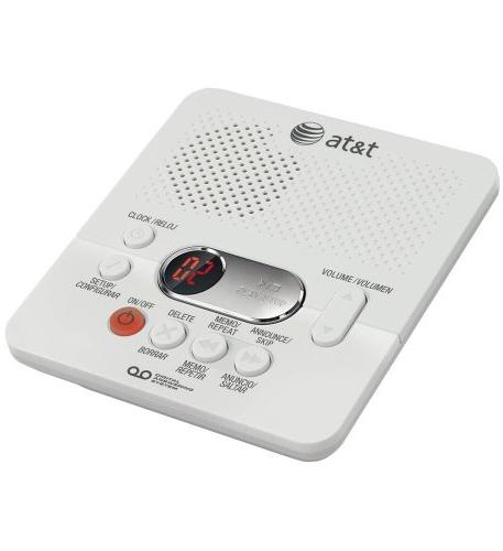 AT&T 1740 White Digital Answering System w/ Time/Day Stamp 60 Minutes Recording