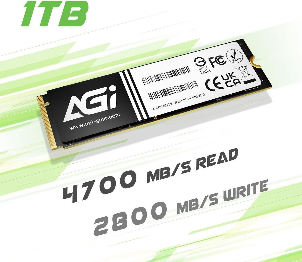AGI AGI1T0G43AI818-BK SSD - AI818 1TB M.2 PCIE 2280 PCIE 4.0 3D NAND