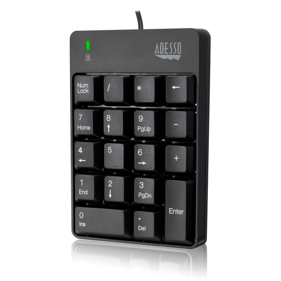 Adesso AKB-601UB USB Spill Resistant 18-Key Numeric Keypad - Black