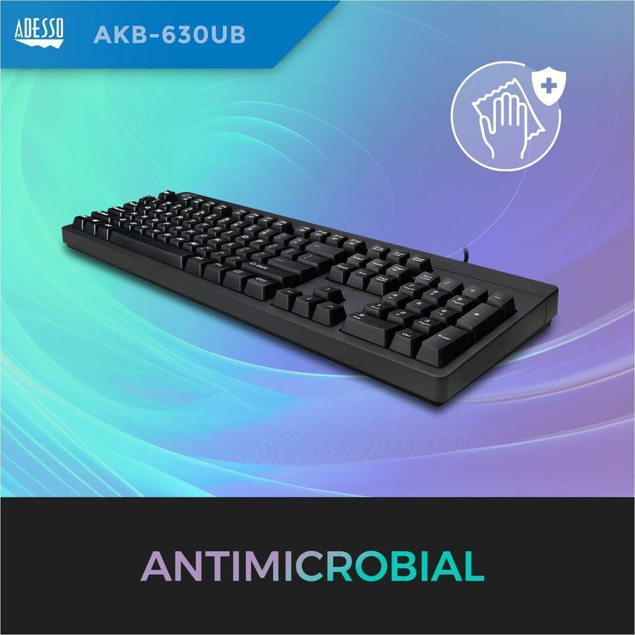 Adesso AKB-630UB EasyTouch 630UB - Antimicrobial Waterproof Keyboard