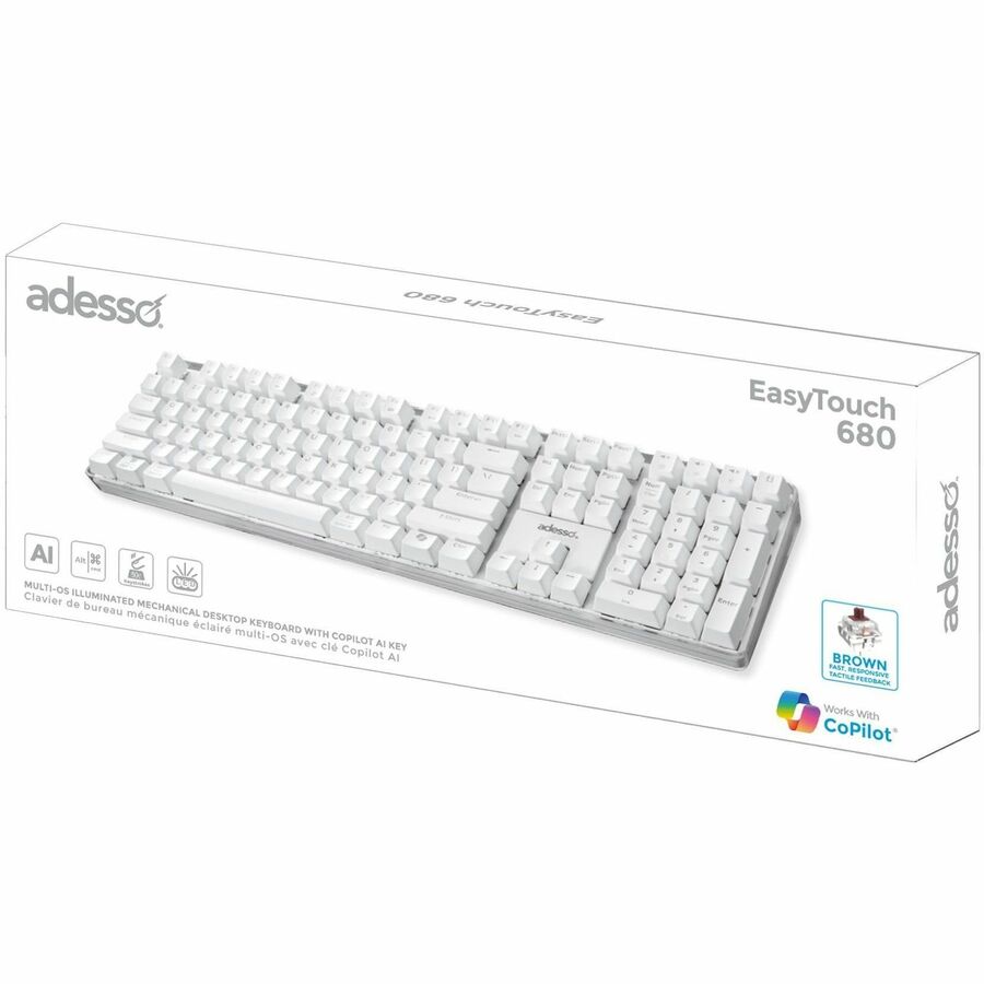 Adesso AKB-680UW Multi-OS Illuminated Mechanical Keyboard - 104 Keys