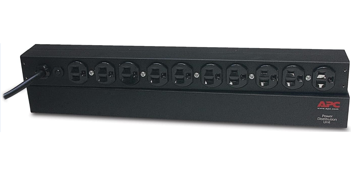 APC AP9562 NetShelter Basic Rack PDU, 1U, 15A, 120V, 10 NEMA 5-15 outlets