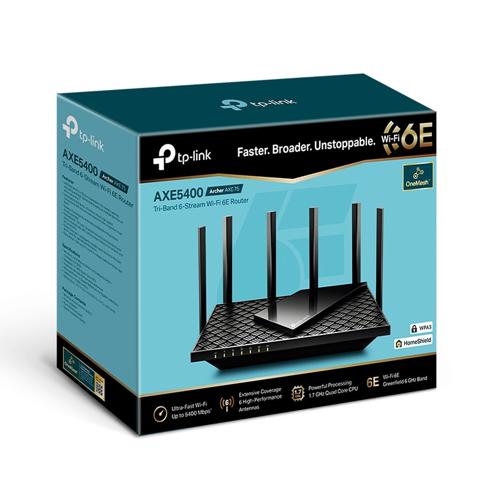 TP-Link Archer AXE75 AX5400 Tri-Band Wi-Fi 6E Router Retail