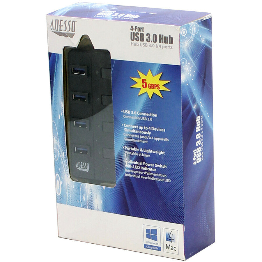 Adesso AUH-3040 - Hub - 4 x SuperSpeed USB 3.0 - desktop - External