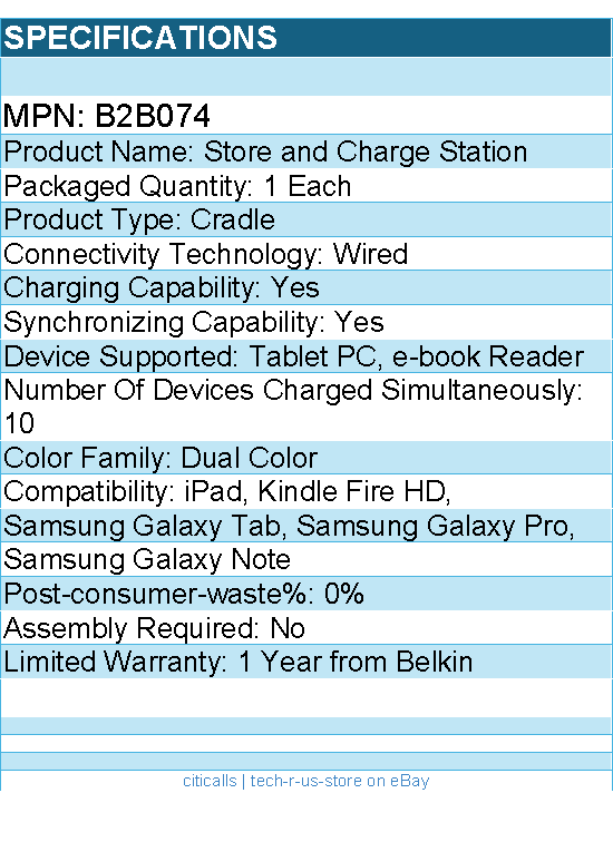 Belkin B2B074 Store and Charge-AC Classroom Charging Station for Laptops,Tablets