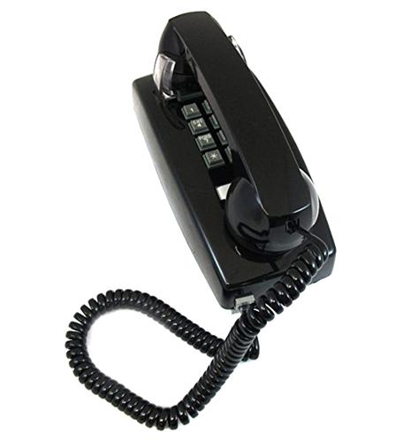 Cortelco 2554-VOE-27MD-BK 255400V0E27MD Black Basic Wall Phone w Message Light