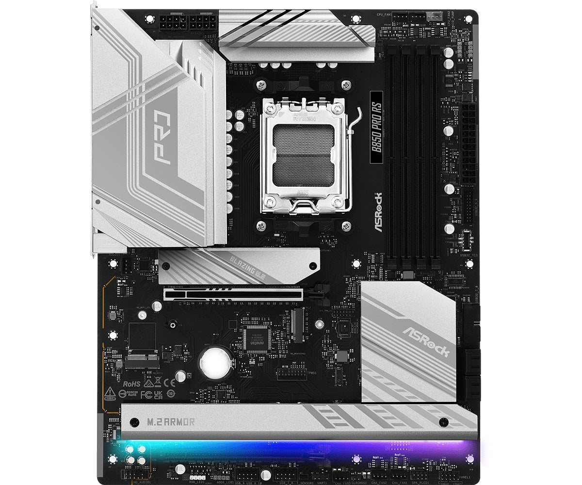 ASRock B850 Pro RS Motherboard - AMD B850 AM5 Max256GB DDR5 ATX Retail