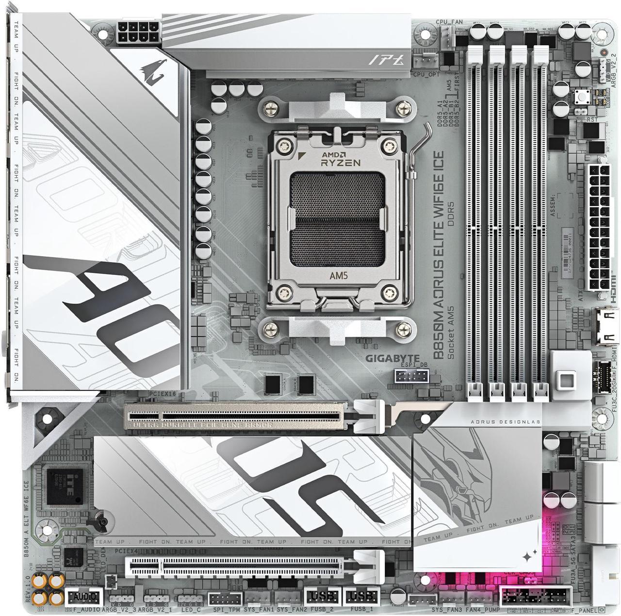 Gigabyte B850M A ELT WF6E ICE AMD AM5 LGA 1718 DDR5 Motherboard - mATX
