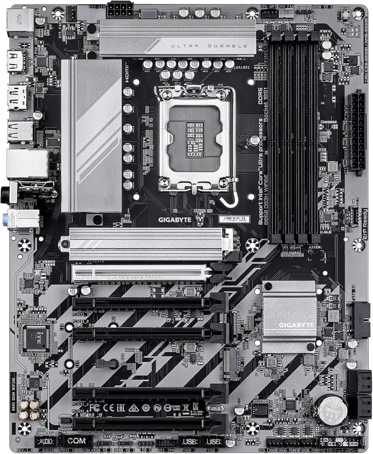 Gigabyte B860 DS3H WIFI6E Intel Core Ultra (Series 2) LGA 1851 Motherboard, ATX