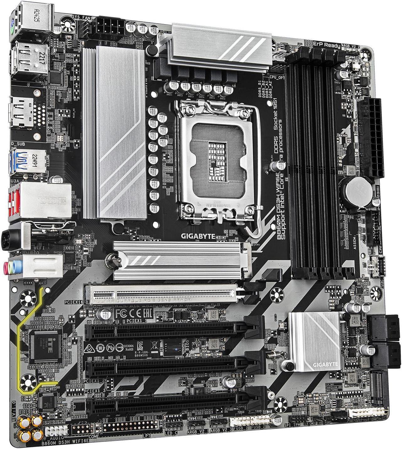 Gigabyte B860M DS3H WIFI6E Intel Core Ultra (Series 2) LGA 1851 Motherboard