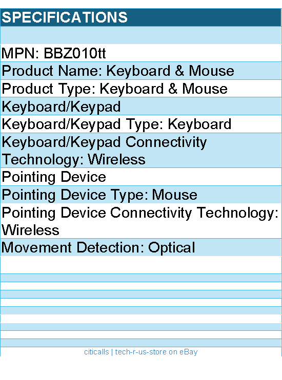 Belkin BBZ010tt Wireless Keyboard and Mouse Combo for Windows OS - Black