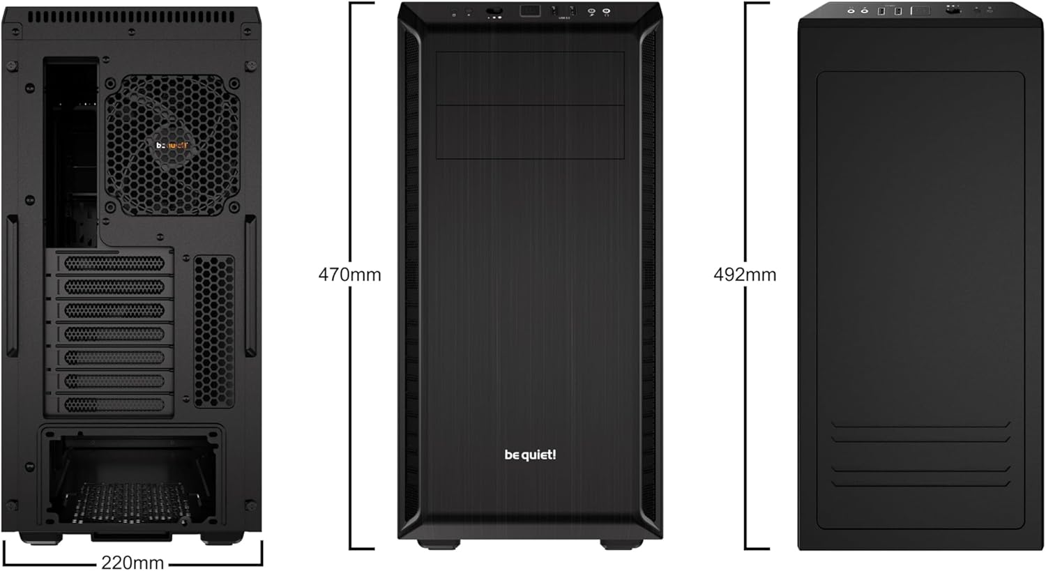 be quiet! BG021 Computer Case - Pure Base 600 Black ATX M-ATX Mini-ITX ATX