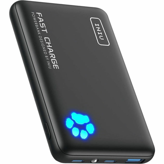 INIU BI-B3 10000 mAh Li-Ion Polymer Power Bank 3A 5V USB-C Charger Adapter Black
