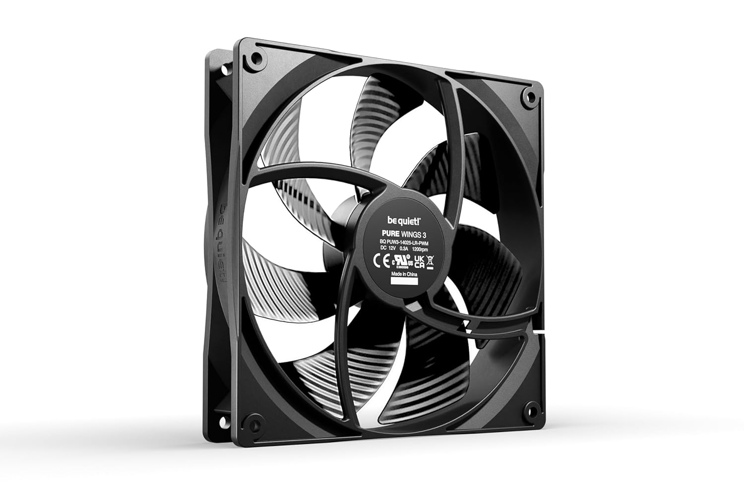 be quiet! BL108 Pure Wings 3 140mm Quiet PWM Case Fan - Black - Retail