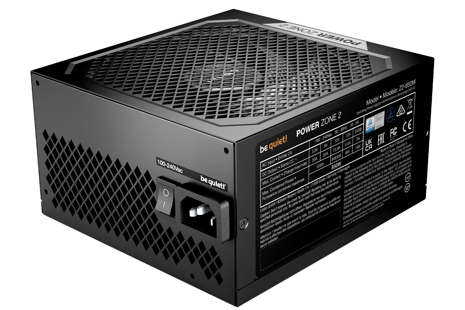 be quiet! BP007US Power Supply - POWER ZONE 2 850W - Black - Retail