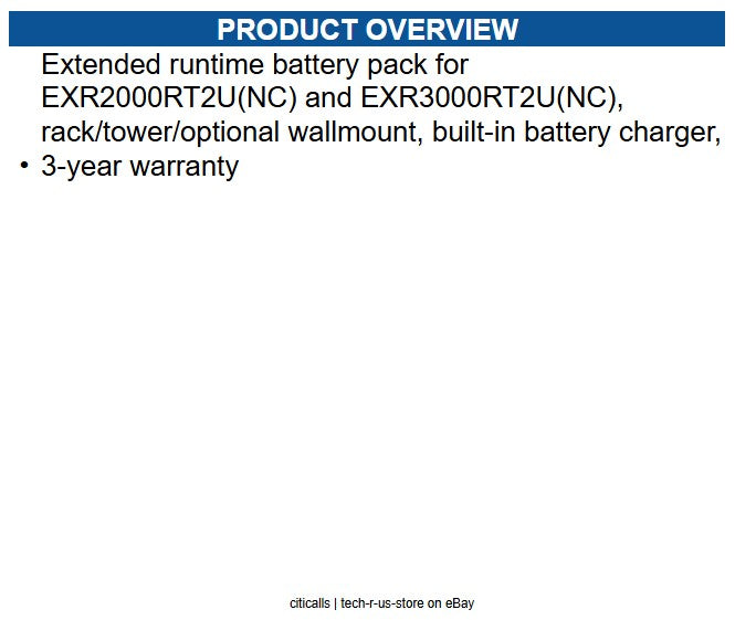 Minuteman Power BP72CRTXL Battery Pack - EXR2000RT2U(NC)-EXR3000RT