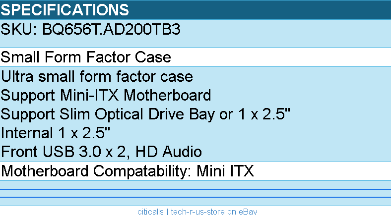 In-Win BQ656T.AD200TB3 Mini-ITX Small Form Factor w 200W 80+Gold - Computer Case