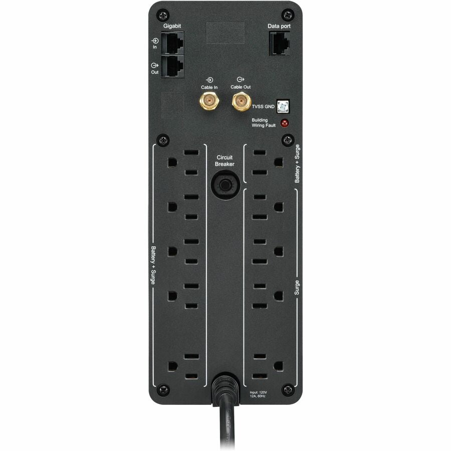 APC BR1000MS Back-UPS Pro, 1000VA/600W, Tower, 120V, 10x NEMA 5-15R outlets