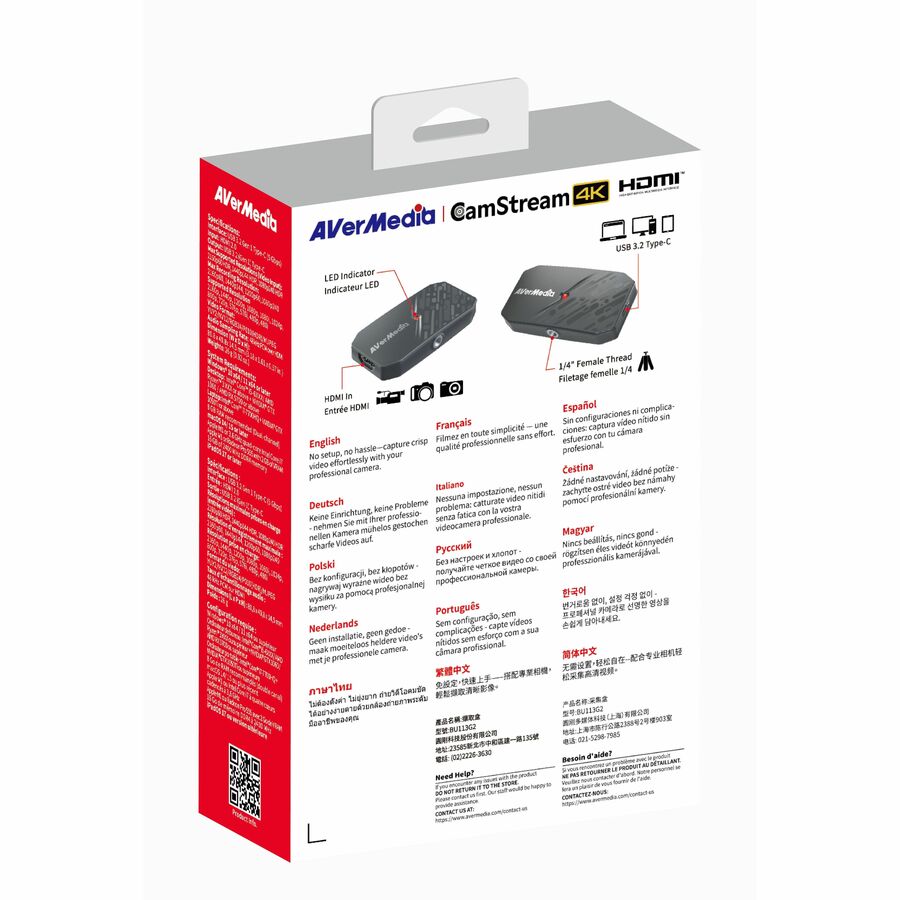 AVerMedia BU113G2-Black BU113G2 CamStream 4K Capture Card