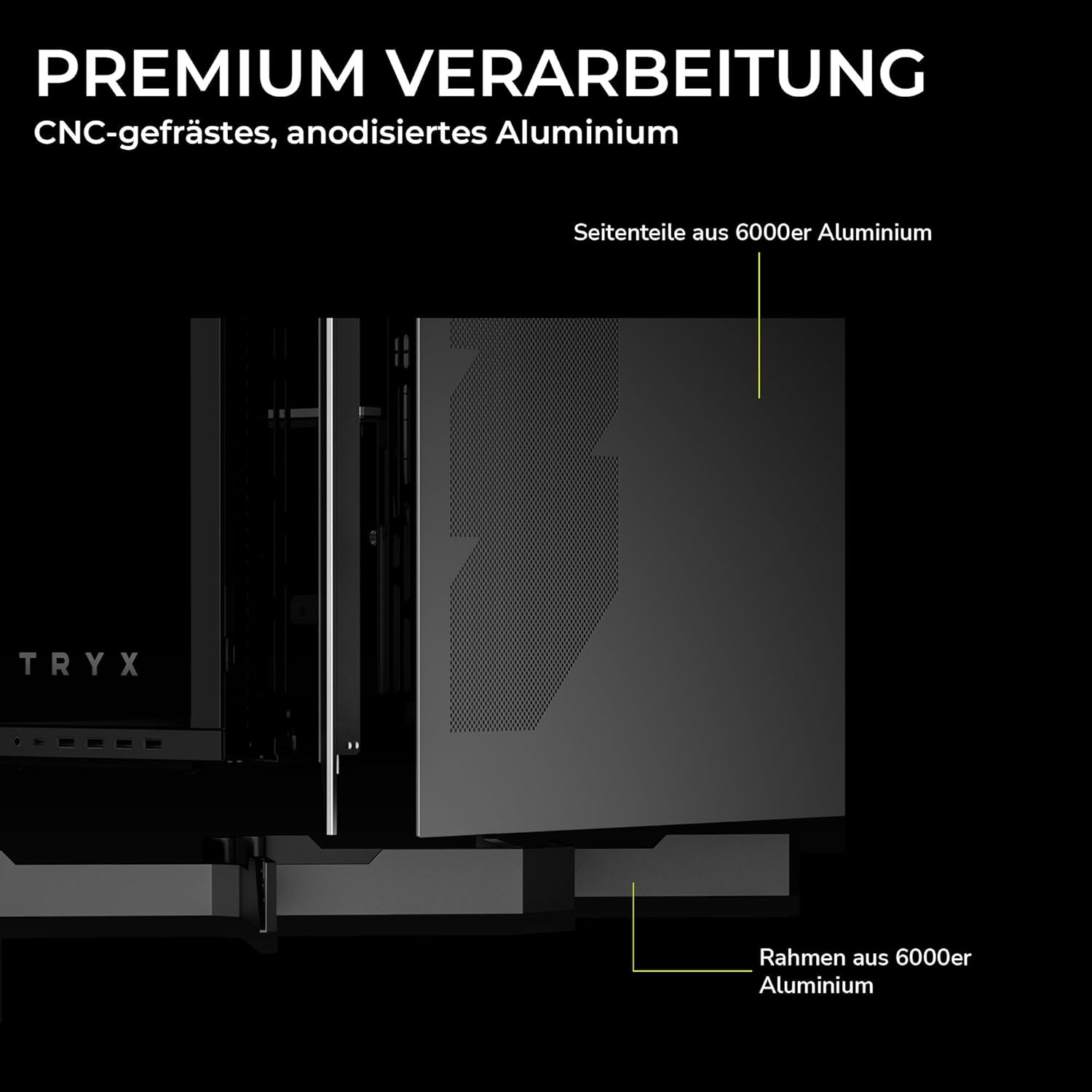 TRYX C-L700N-NN0H-G0K Computer Case - LUCA L70 Midtower Black E-ATX USB3.2