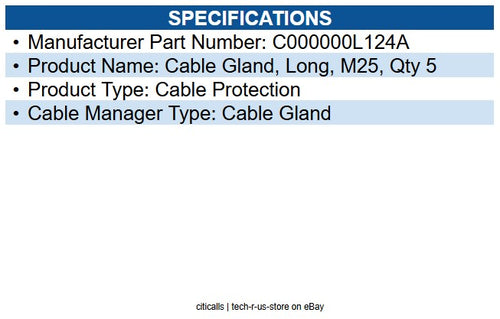 Cambium Networks C000000L124A Cable Gland Long for 6-10mm cbl M25 Qty5
