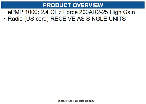 Cambium Networks C024900C161A-RSO C024900C161A reciept as single units