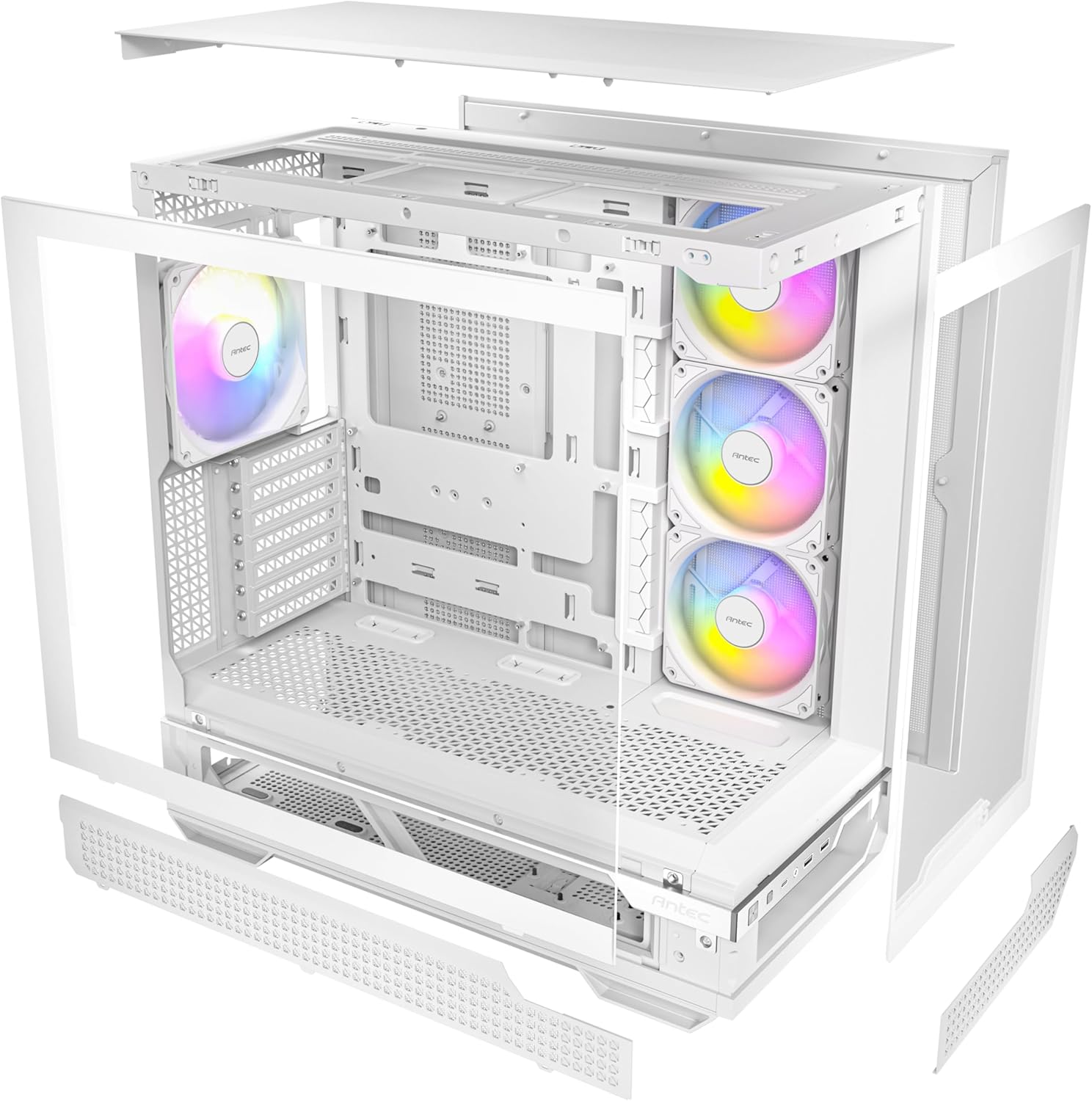 Antec C7 ARGB W White, RTX 40 GPU Support, 4 x 120mm - Mid-Tower E-ATX PC Case