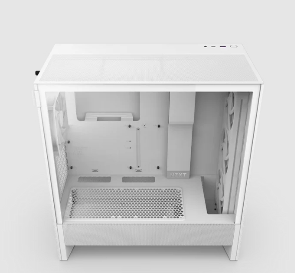 NZXT CC-H52FW-R1 Computer Case - H5 FLOW RGB Mid Tower Ultra-Clear TG White