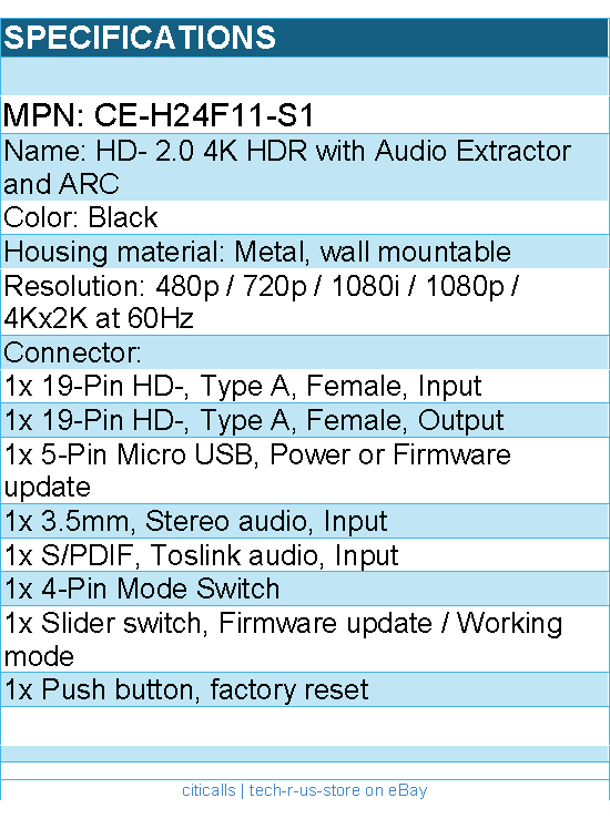 SIIG CE-H24F11-S1 Video 4K HDR with Audio Extractor & ARC Brown Box