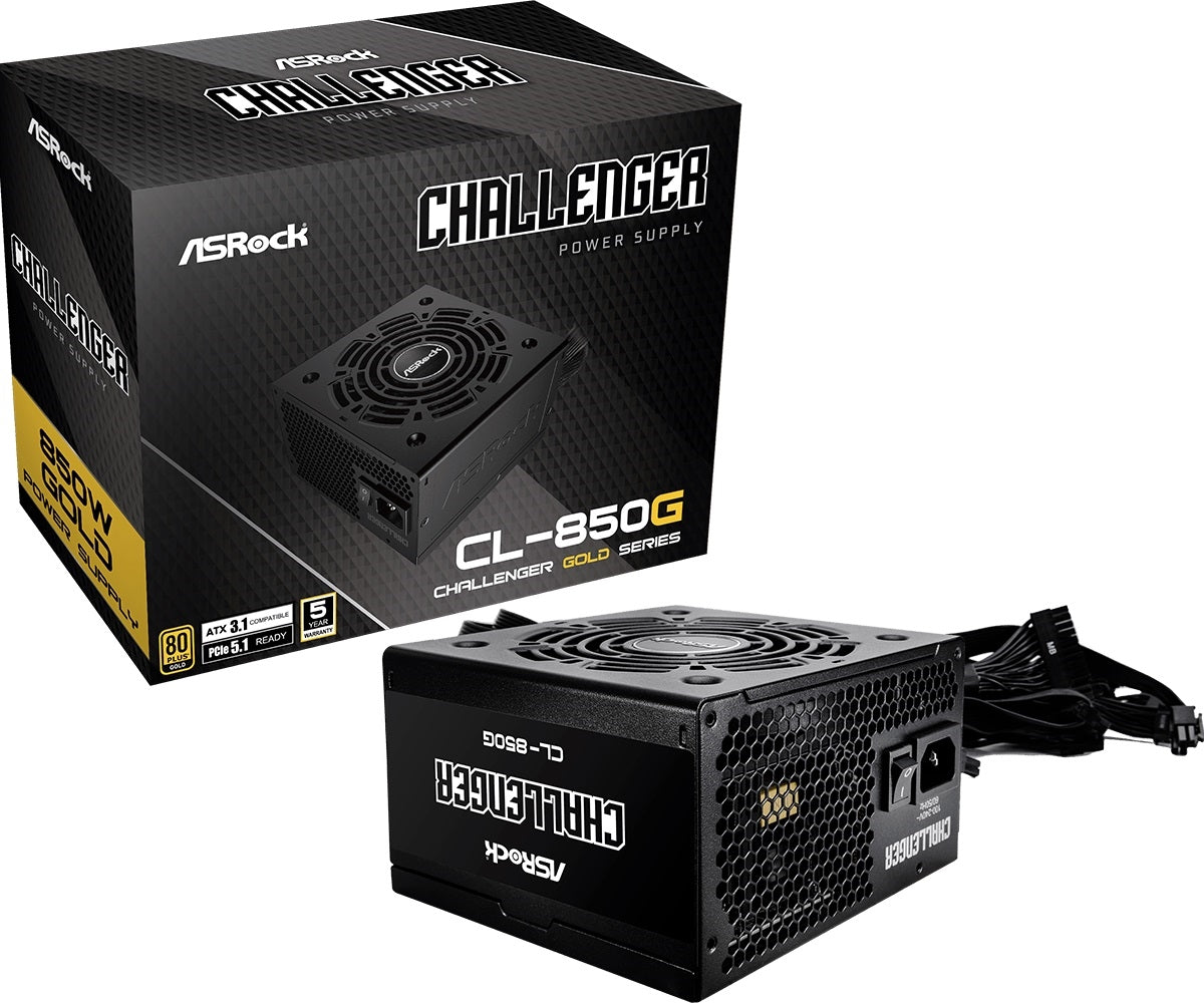 ASRock CL-850G Power Supply - 850W ATX 12V 80+GOLD 120mm Golf-Blade Sleeve Fan