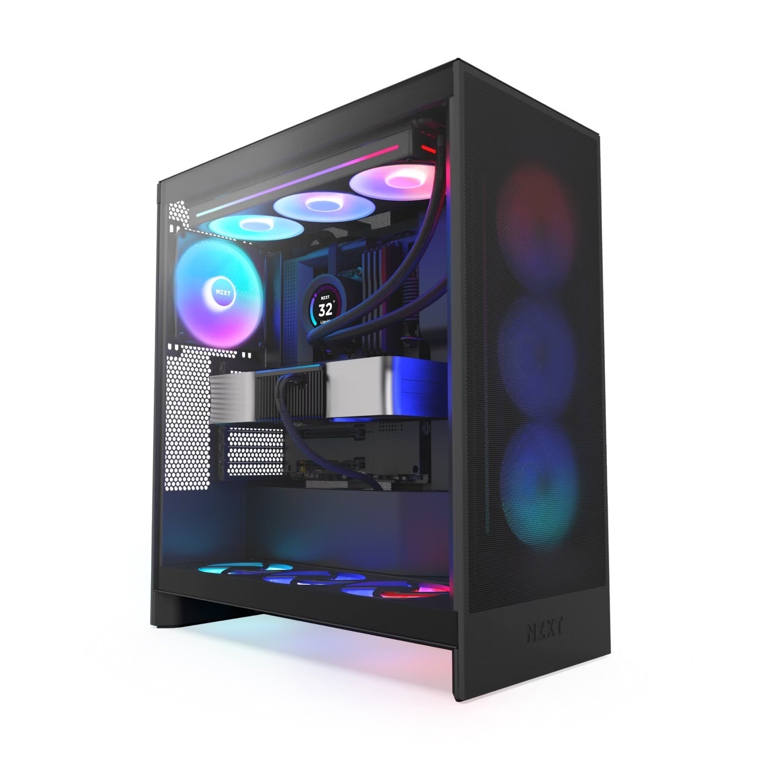 NZXT CM-H72FB-R1 Computer Case - H7 FLOW RGB (2024) Black MidTower Retail