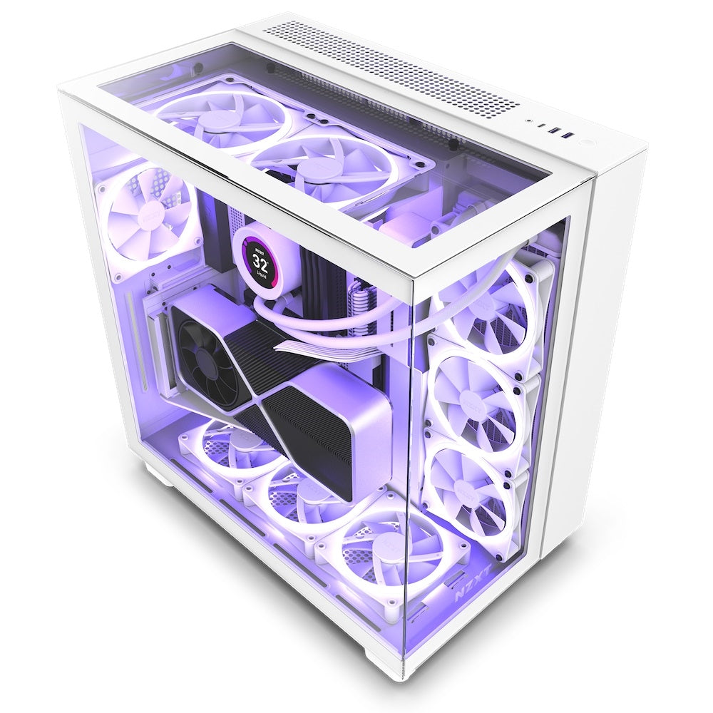 NZXT CM-H91EW-01 Case H9 Elite MID-TOWER Tempered Glass F120Q Airflow Fan White