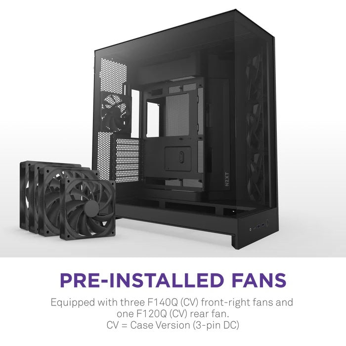 NZXT CM-H92FB-01 Computer Case - H9 FLOW Mid Tower Tinted TG Black Retail