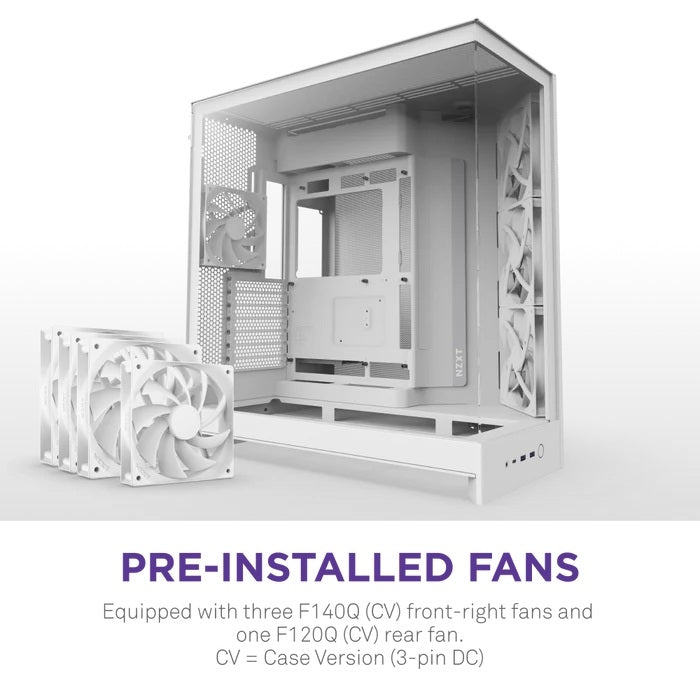 NZXT CM-H92FW-01 Computer Case - H9 FLOW Mid Tower Clear TG White Retail