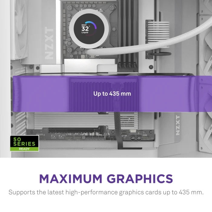 NZXT CM-H92FW-01 Computer Case - H9 FLOW Mid Tower Clear TG White Retail