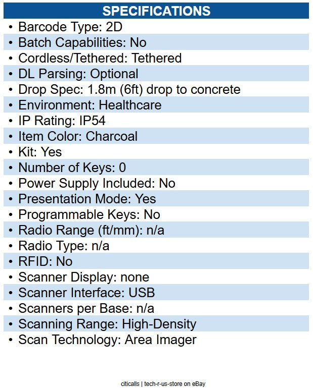 Code CR1500K201C508 Code Reader 1500 CR1500 Handheld Barcode Scanner Kit Cable